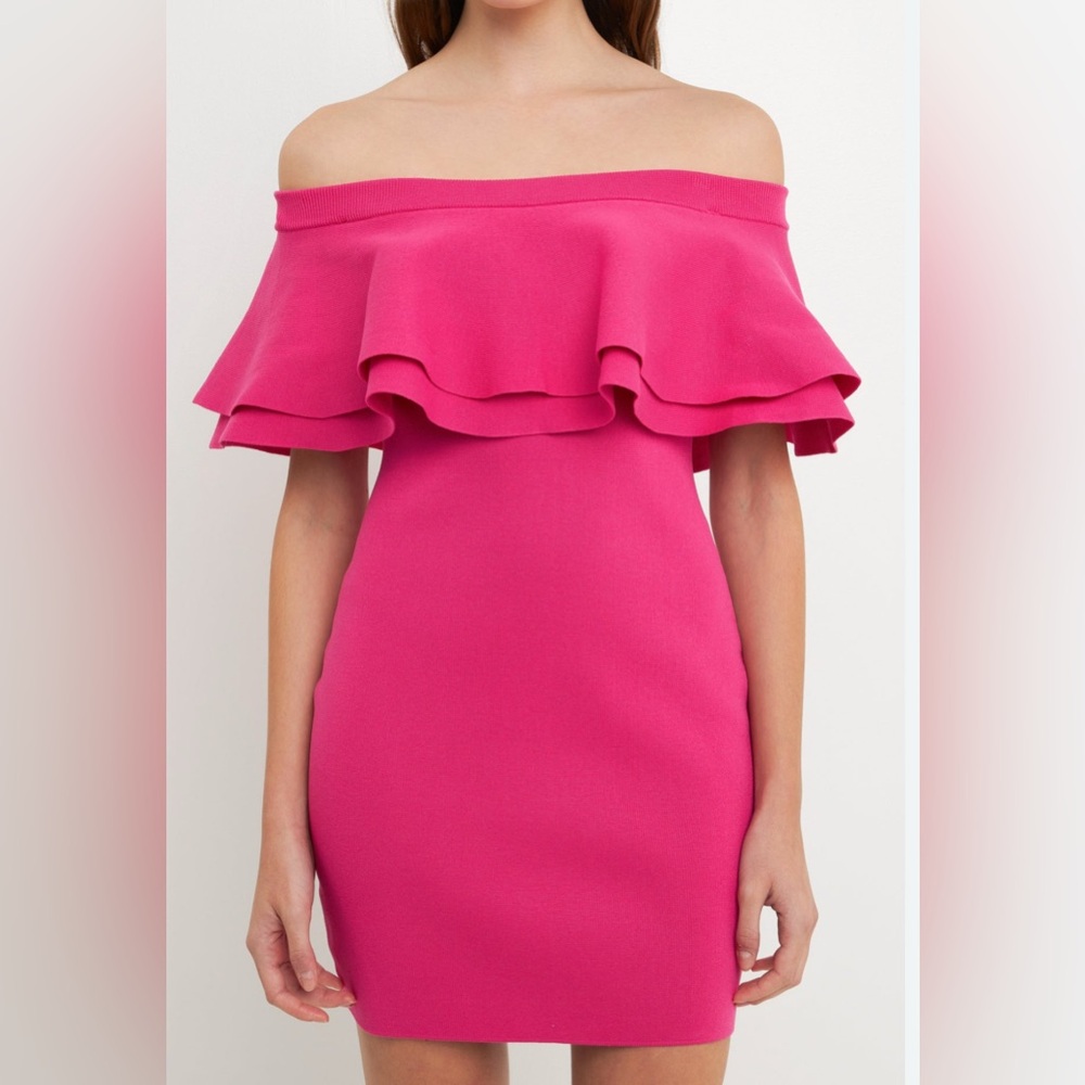 ENDLESS ROSE OFF THE SHOULDER MINI DRESS